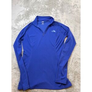 The North Face Women's Medium Blue Quarter Zip Pullover Lightweight Fleece Top